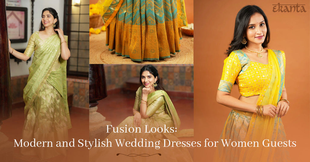 Fusion Looks: Modern and Stylish Wedding Dresses for Women Guests