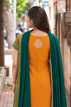 Poonguzhali Mustard Chettinad Cotton Kurti Set ( Set of 2 )