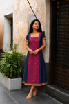 Aadhini Navy Blue Narayanpet Cotton Kurta