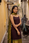 Vennila Brown Sleeveless Chettinad Cotton Kurti Set ( Set of 2 )