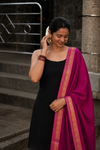 Tamizh Black Sleeveless Chettinad Cotton Kurti Set ( Set of 2 )