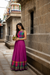 Thendral Plain Magenta Sleeveless Croptop and Skirt ( Set of 2 )