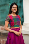 Thendral Plain Magenta Croptop and Skirt ( Set of 2 )