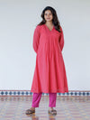 Tomato Tint Handloom A-line Kurta (PR)