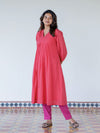 Tomato Tint Handloom A-line Kurta (PR)