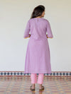 Lavender Lychee Handloom A-Line Kurta (PR)