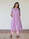 Lavender Lychee Handloom A-Line Kurta (PR)
