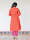 Handloom Saffron Swing A-Line Kurta (PR)