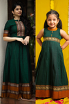 Nilambari Green Dress with Frock Mom & Me