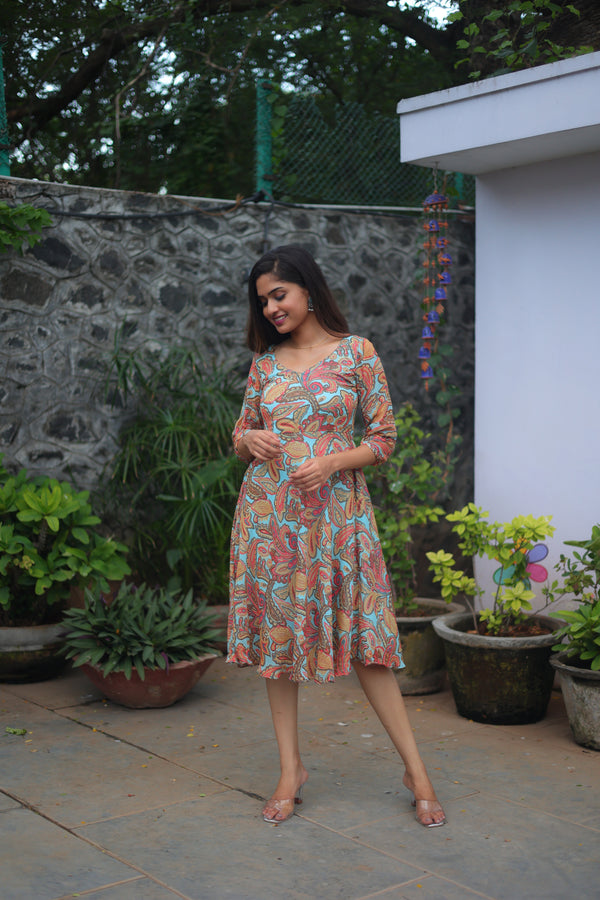 GRG - Myra Aqua Paisley Dress - S only