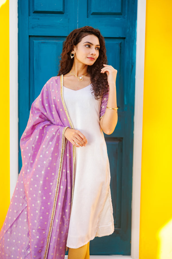 IMD - Zeena White with Lilac (Set of 2)