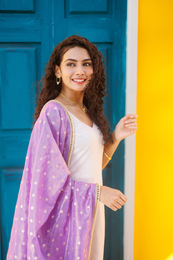 IMD - Zeena White with Lilac (Set of 2)