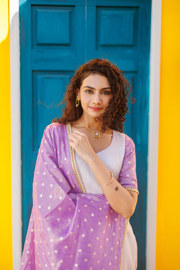 IMD - Zeena White with Lilac (Set of 2)