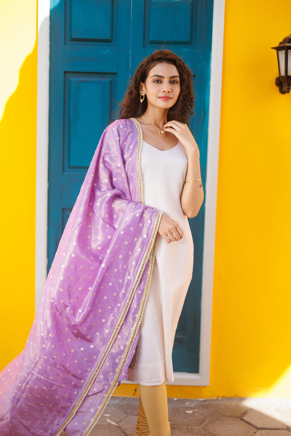 IMD - Zeena White with Lilac (Set of 2)