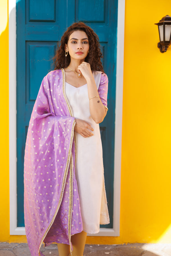 IMD - Zeena White with Lilac (Set of 2)