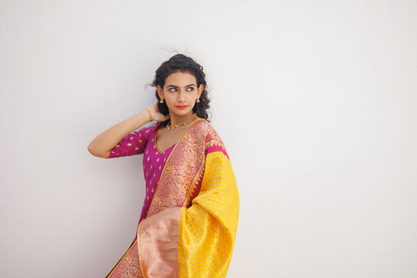 GRG - Aakruti Magenta (Kurti & Dupatta - Zipper on front) - XS only