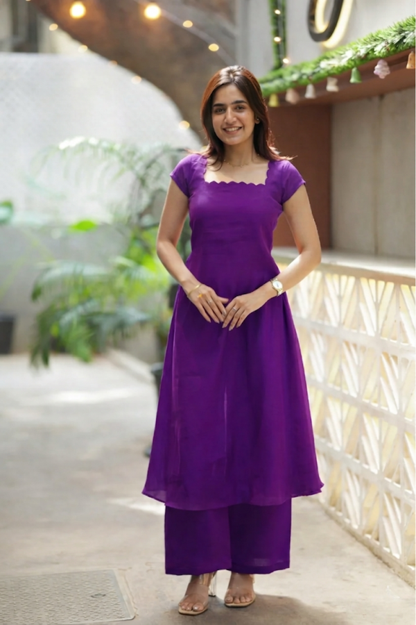 Aarna Violet Kurta Set (Set of 2)