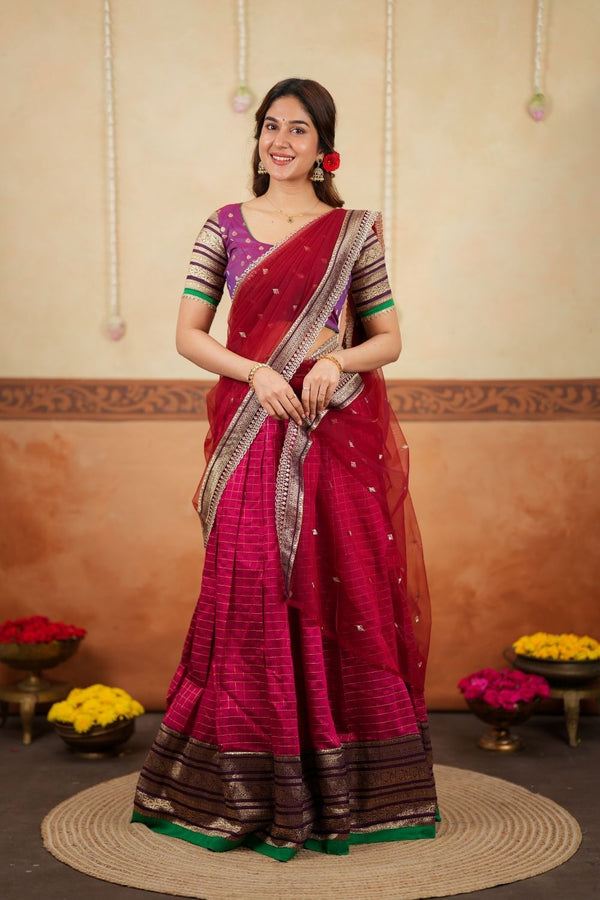 Navya Magenta Halfsaree (Set of 3)