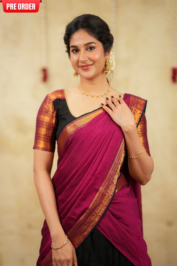 Tamizh Black Halfsaree with Lehenga Mom & Me
