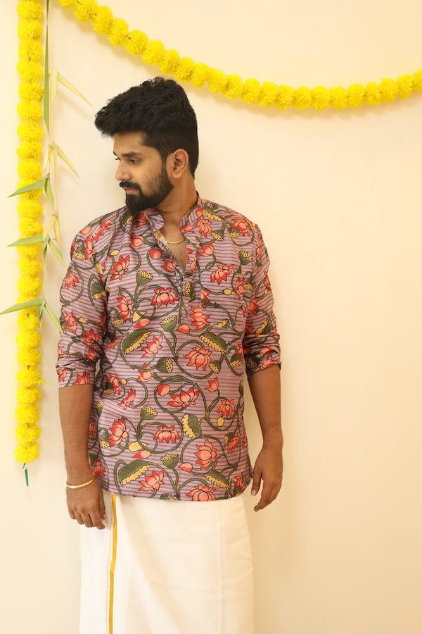 Dhruv - Pichwai Purple Shirt