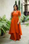 Nandhitha Rust Orange Kurta Set ( Set of 2)