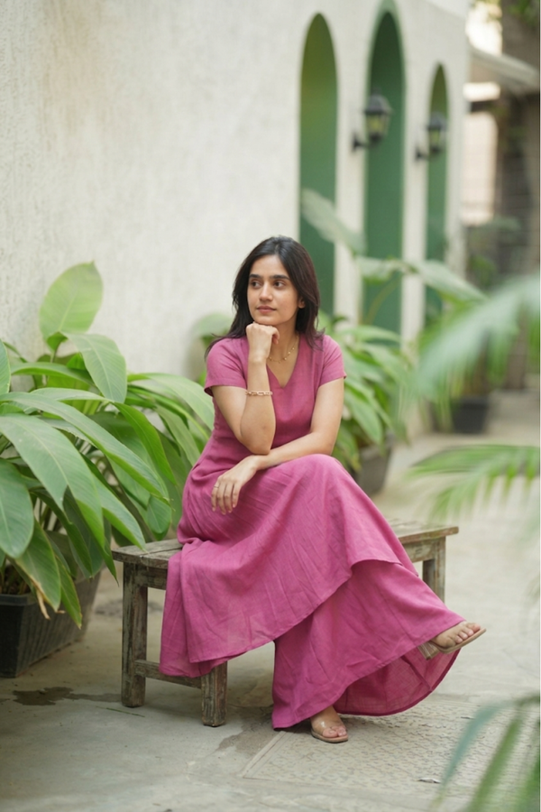 Nandhitha Pink Kurta Set ( Set of 2)