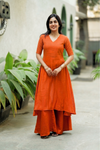 Nandhitha Rust Orange Kurta Set ( Set of 2)