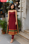 Charvi Maroon Narayanpet Kurti Set (Set of 2)