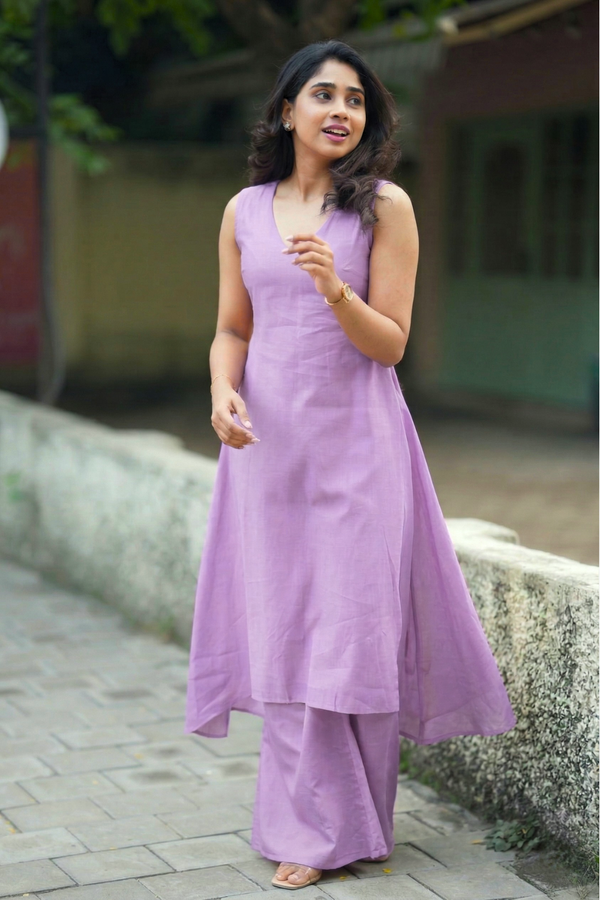 Nandhitha Lilac Kurta Set ( Set of 2)