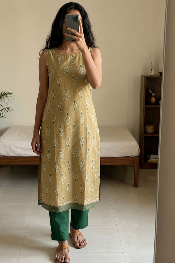 Rithika Mustard Green Kurti Set