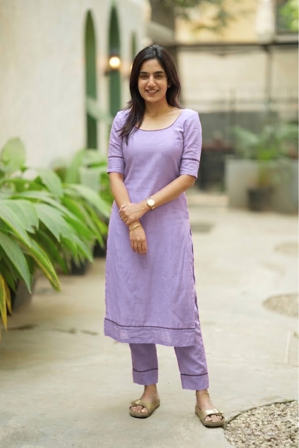 Raha Lilac Kurti Set (Set of 2)