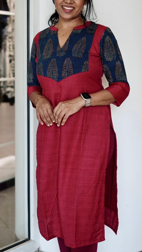 IMD - Shanvika Red Cotton Kurti