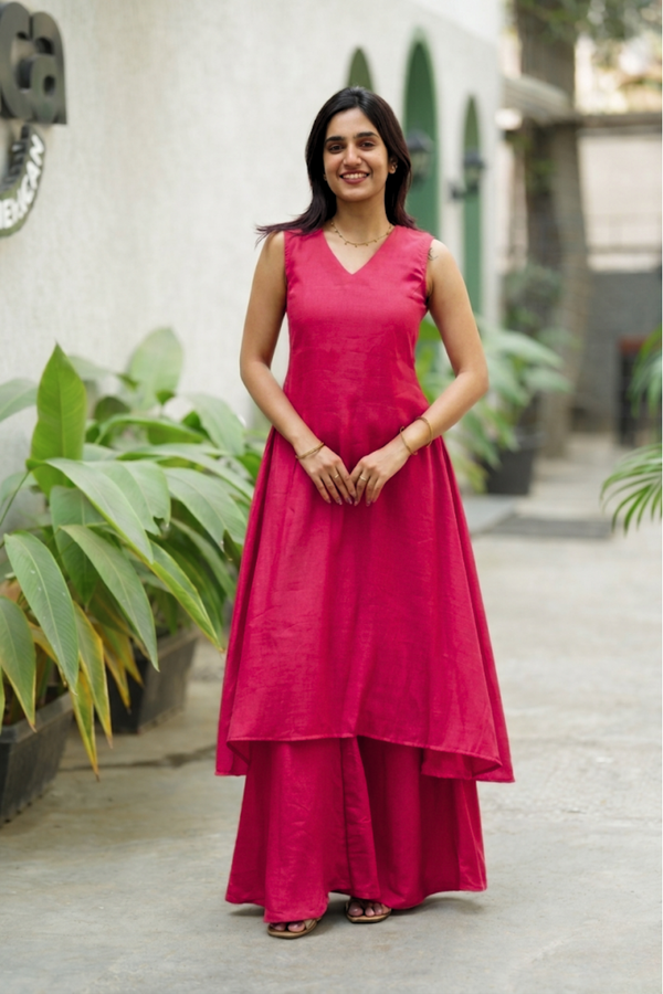 Nandhitha Rose Pink Kurta Set ( Set of 2)
