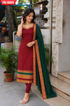 Charvi Maroon Narayanpet Kurti Set (Set of 2)