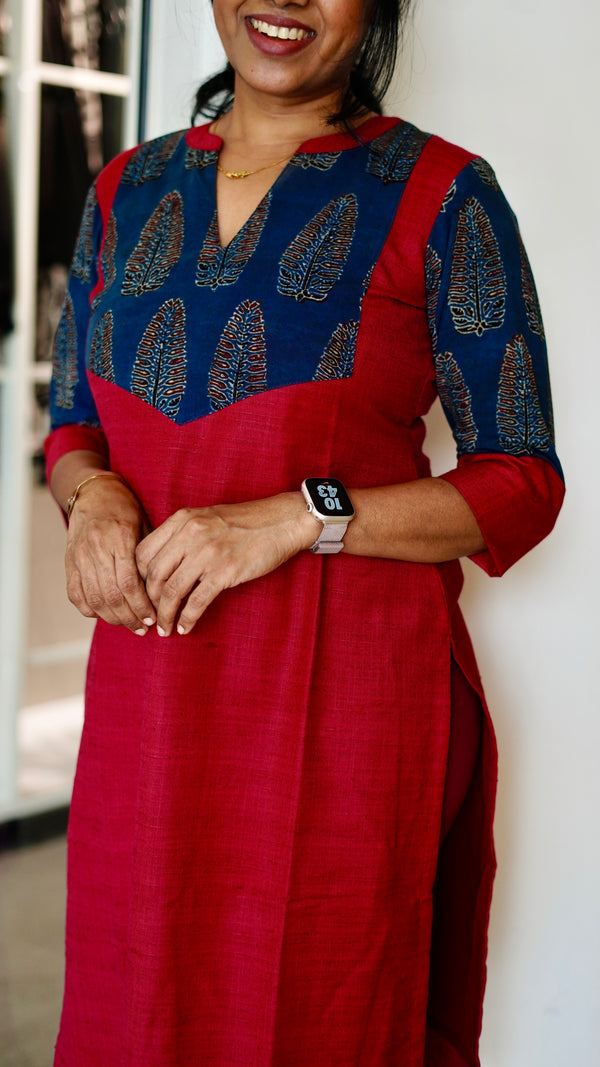 IMD - Shanvika Red Cotton Kurti