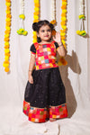 Poonam Black Mom & Me Combo | Handcrafted Festive Mother Daughter Ethnic Wear by Ekanta Studio | Daughter 01