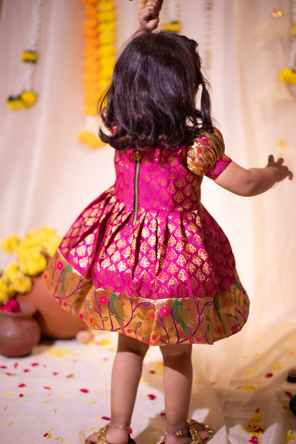 IMD - Smriti Magenta Brocade with Paithini Border Mini