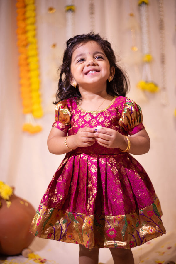 IMD - Smriti Magenta Brocade with Paithini Border Mini