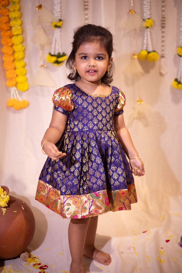 IMD - Smriti Navy Brocade with Paithini Border Mini