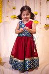 Shreya Maroon with Blue Mini