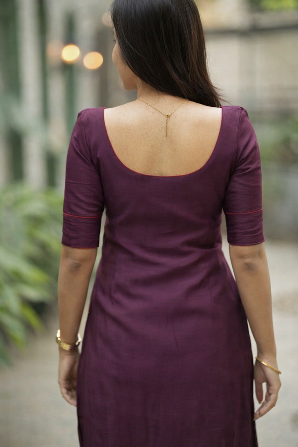 Raha Wine Kurti Set (Set of 2)