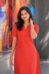 Samyuktha Coral Red Co - Ords (Set of 2 )