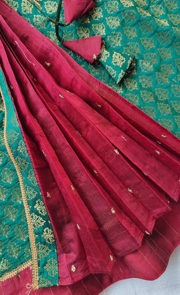 Athira Green & Maroon frock Mini