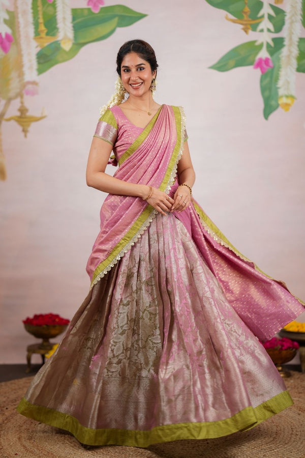 Nethra Green Halfsaree (Set of 3)