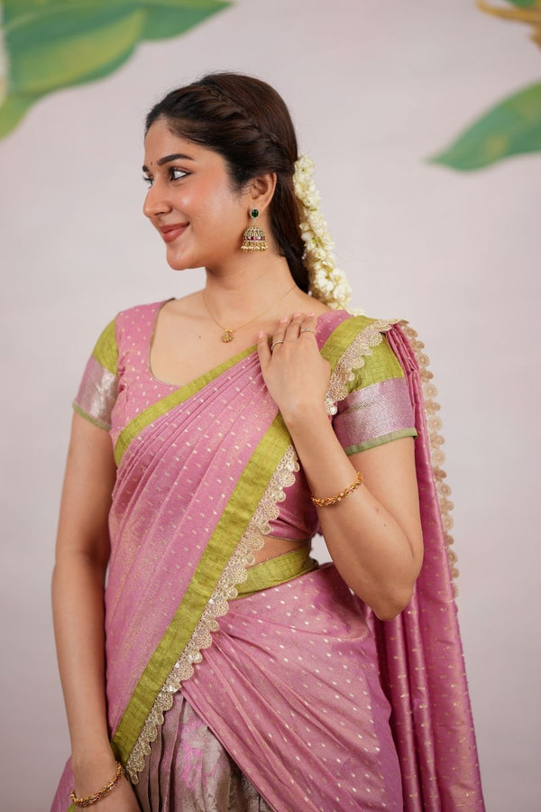 Nethra Green Halfsaree (Set of 3)