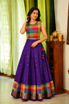 Thendral Violet Sleeveless Croptop and Skirt ( Set of 2 )