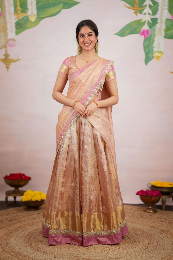 Tanisha Gold Halfsaree (Set of 3)