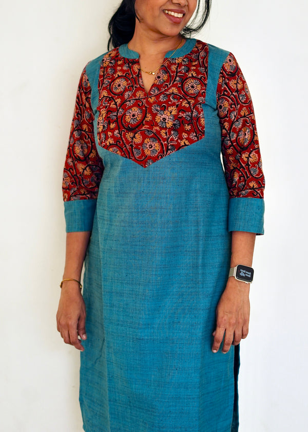 IMD - Shanvika Teal Cotton Kurti