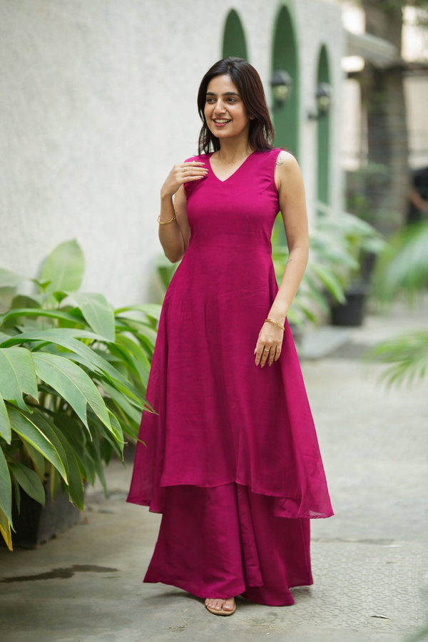 Nandhitha Rose Pink Kurta Set ( Set of 2)