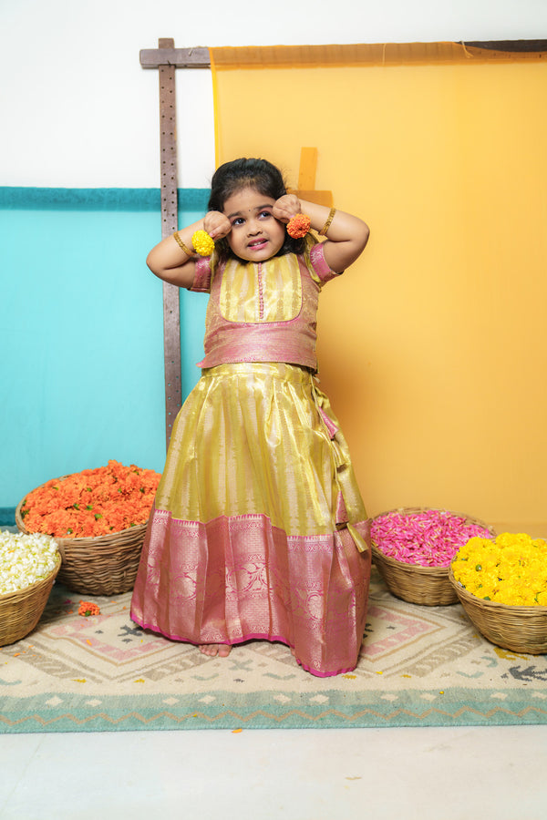 Aadhya Yellow & Pink Mom & Me